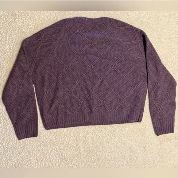 Harper Lane Purple Amelia Knit Pullover Wool Cashmere Sweater Size Large - Picture 7 of 11